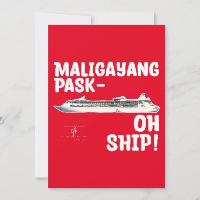 Cartão De Festividades Maligayang Pask-OH SHIP! Red/Silver Christmas Holi (Frente)