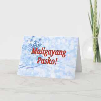 Cartão De Festividades Maligayang Pasko! Merry Christmas in Tagalog rf