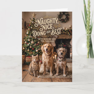 Cartão De Festividades Maluco Bonito Fazendo o Melhor Natal dos Pets