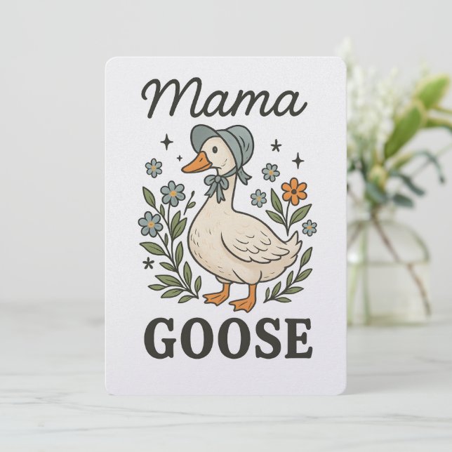 Cartão De Festividades Mama Goose Dia de as mães Card & Gift 💖 (Em pé/Frente)