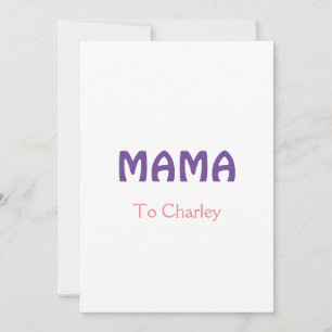 Cartão De Festividades Mama mães felizes retro roxo adicionar texto nome