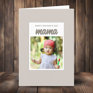 Cartão De Festividades Mama Moderna Bege Crianças Foto Dia das Mães