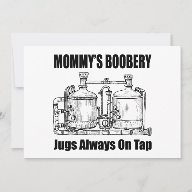 Cartão De Festividades Mamãe Boobery Jugs Sempre Na Toque (Frente)