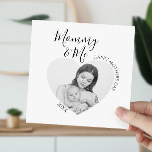 Cartão De Festividades Mamãe e Eu Moderna Foto em Coração
