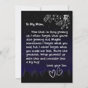 Cartão De Festividades Mamãe Lovers   À Minha Mãe Eu Te Amo Muito