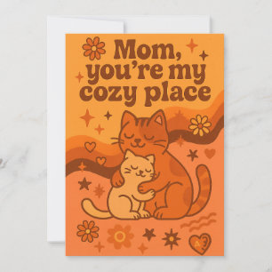Cartão De Festividades Mamãe, você é o meu lugar aconchegante design retr
