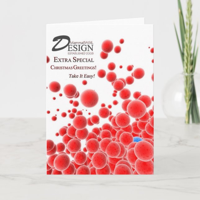 Cartão De Festividades MammaBASIL Design Christmas Greetings Card! (Frente)