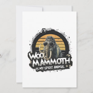 Cartão De Festividades Mamute Woo É Meu Animal de Estimação Arte