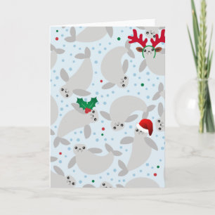 Cartão De Festividades manateado de Natal