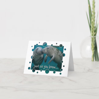 Cartão De Festividades Manatee Love Valentine's Day