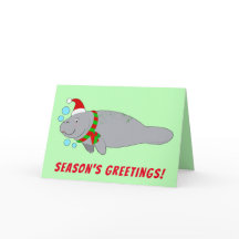 Manatim em Chapéu e Cachecol de Papai Noel - Boas 