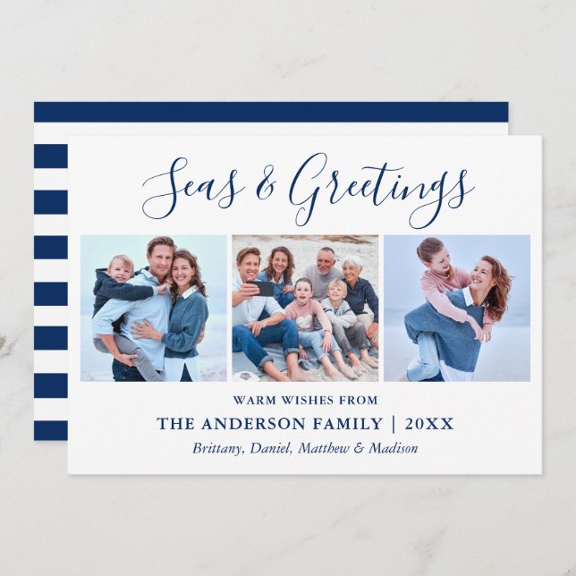 Cartão De Festividades Manchas de Fotos e Saudações do Calliografia Ink S (Frente/Verso)