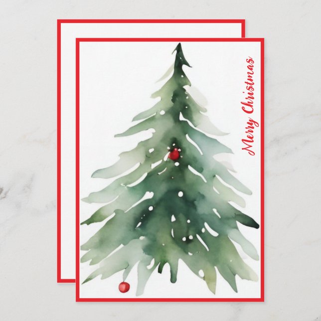 Cartão De Festividades Manchete Mínimo de Aquarela (Frente/Verso)