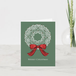 Cartão De Festividades Mandala Christmas Wreath Holiday Note Card