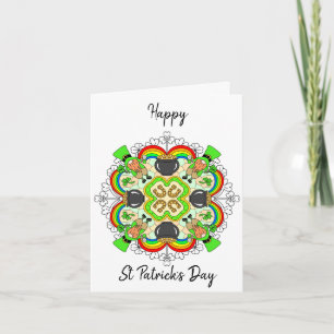Cartão De Festividades Mandala personalizada do Dia de São Patrício