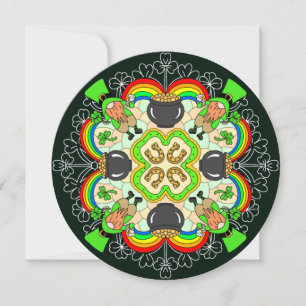 Cartão De Festividades Mandala Personalizada do Dia de São Patrício