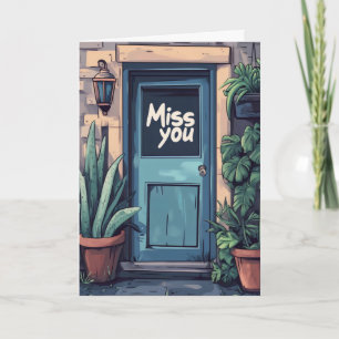 Cartão De Festividades Mangueira de Porta Plantas Sinto Sua Falta