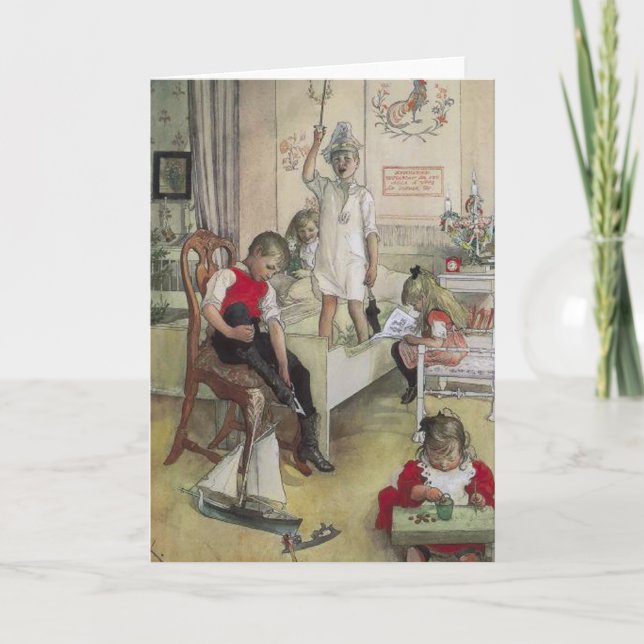 Cartão De Festividades Manhã de Natal (Frente)