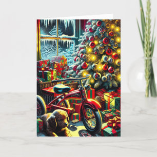 Cartão De Festividades Manhã de Natal Nostálgica, antiga