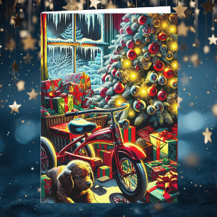 Cartão De Festividades Manhã de Natal Nostálgica, antiga