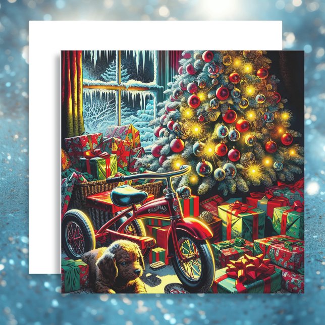 Cartão De Festividades Manhã de Natal Nostálgica, antiga (Criador carregado)