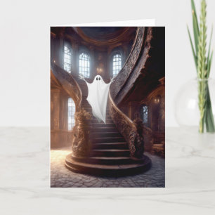 Cartão De Festividades Mansão Assombrada Com Escada
