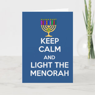 Cartão De Festividades Mantenha a calma e ilumine o Menorah