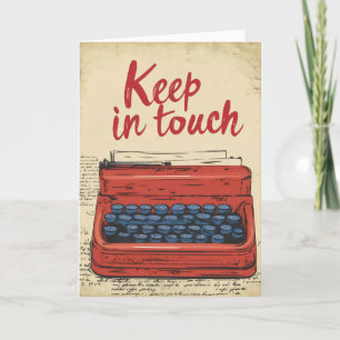 Cartão De Festividades Mantenha-se em contato com o Typesetter de Vintage