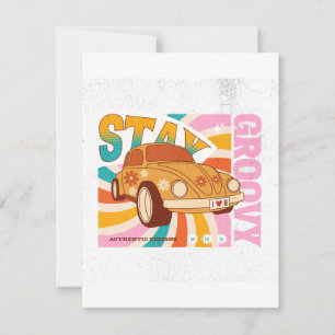 Cartão De Festividades Mantenha-se em Groovy - Carro Retro