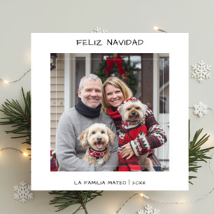 Cartão De Festividades Manuscrito Casual Feliz Navidad White Natal