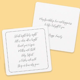 Cartão De Festividades Manuscrito de Letras Noturnas Silenciosas