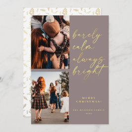 Cartão De Festividades Manuscrito Dourado 2 Fotografia Holid de Natal Sem