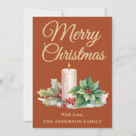 Cartão De Festividades Manuscrito Minimalista Feliz Boho de Natal Terraco