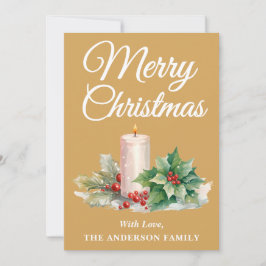 Cartão De Festividades Manuscrito Minimalista Feliz Natal Dourado