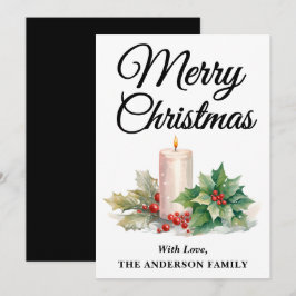 Cartão De Festividades Manuscrito Minimalista Feliz Natal Preto e Branco
