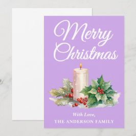 Cartão De Festividades Manuscrito Minimalista - Lavanda de Natal Feliz