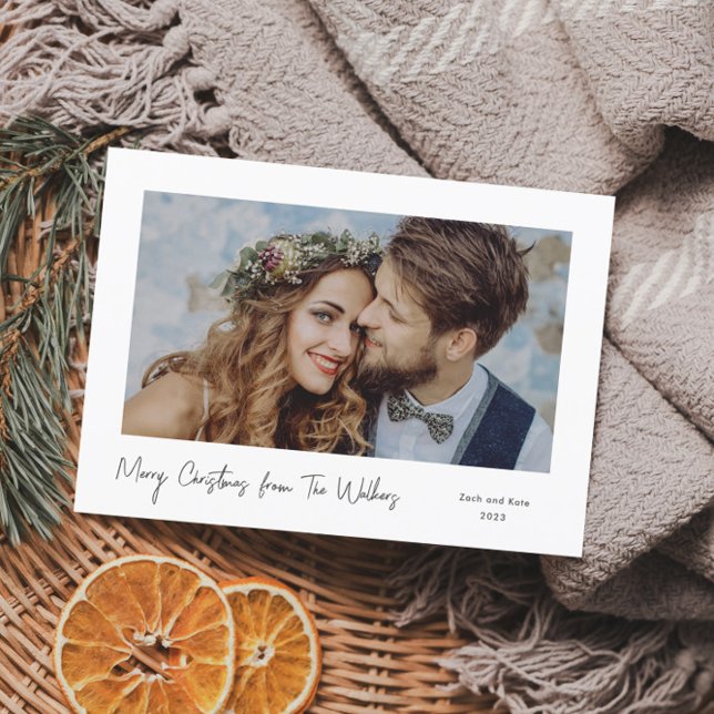 Cartão De Festividades Manuscrito Mínimo Simples Feliz Natal (Criador carregado)