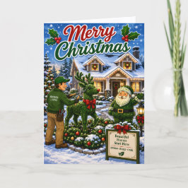 Cartão De Festividades Manutenção de Jardim Encantador Paisagismo Natal