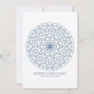 Cartão De Festividades Mão Bonita de Natal Desenhando Mandala