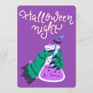 Cartão De Festividades Mão de Frankenstein segurando poção na noite de Ha