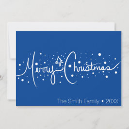 Cartão De Festividades Mão de Natal Minimalista Desenhada Neve