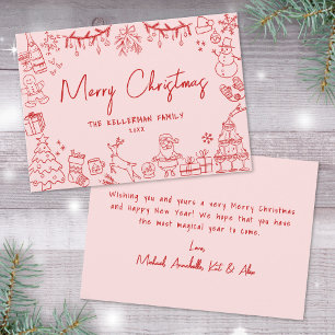 Cartão De Festividades Mão Desenhada Quirky Feliz Natal