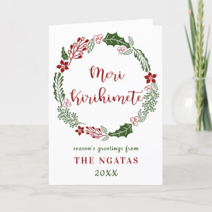 Cartão De Festividades Māori Felry Christmas, Meri Kirihimete, Personaliz