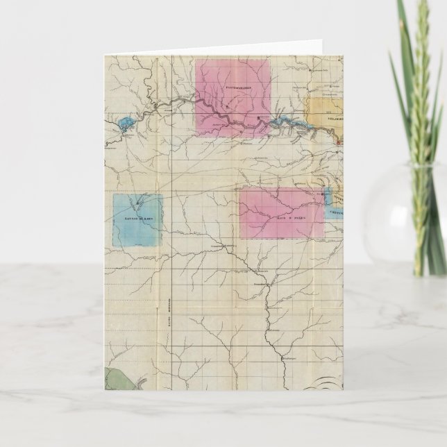 Cartão De Festividades Map of Eastern Kansas (Frente)