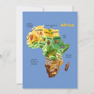 Cartão De Festividades Mapa da África
