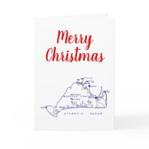Mapa de Natal da Martha's Vineyard #1 Azul Marinho