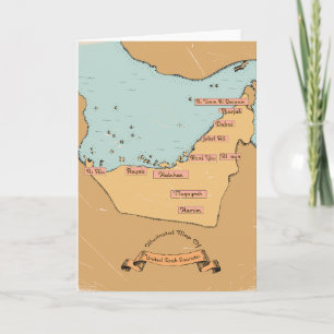 Cartão De Festividades Mapa de viagem antigo do Bahrein
