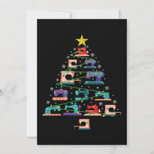 Cartão De Festividades Máquina de Costura de Natal Presente de Quilter de