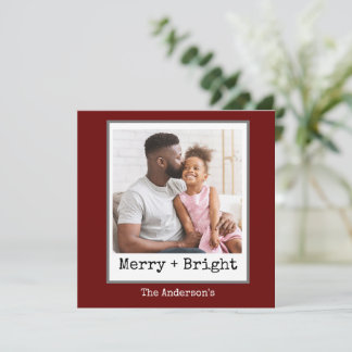 Cartão De Festividades Máquina de escrever minimalista - 1 foto - Feliz e