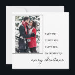 Cartão De Festividades Máquina de escrever minimalista | Feliz Natal com<br><div class="desc">Máquina de escrever minimalista Feliz Natal com Férias de Foto</div>